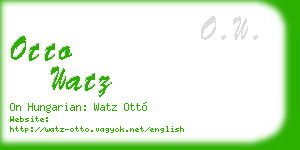 otto watz business card