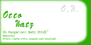 otto watz business card